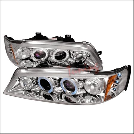 OVERTIME Halo LED Projector Headlight for 94 to 97 Honda Accord, Chrome - 10 x 21 x 26 in. OV2654160